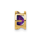 14k 6mm Round Amethyst Bezel Chain Slide