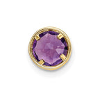 14k 6mm Round Amethyst Bezel Chain Slide