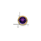 14k 6mm Round Amethyst Bezel Chain Slide