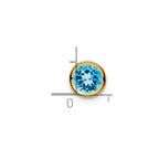 14k 6mm Round Blue Topaz Bezel Chain Slide