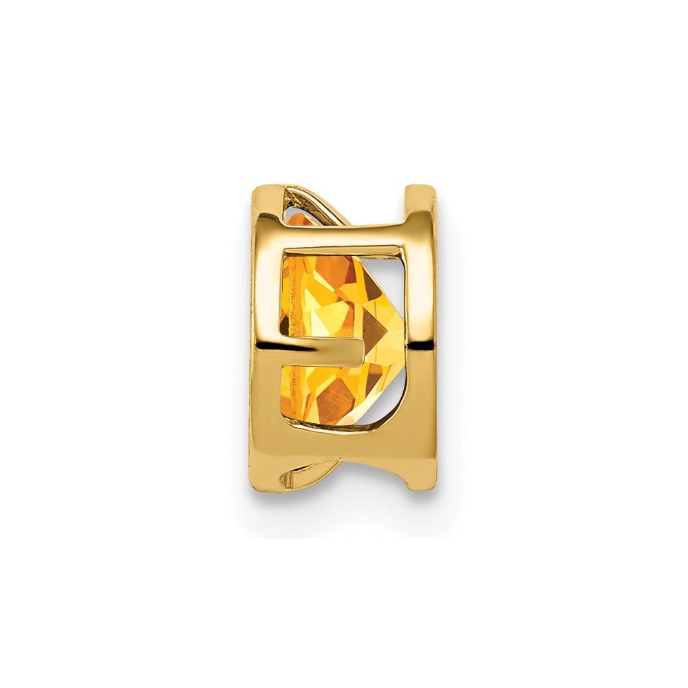 14k 6mm Round Citrine Bezel Chain Slide