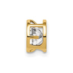 14k 6mm Round Cubic Zirconia Bezel Chain Slide