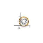 14k 6mm Round Cubic Zirconia Bezel Chain Slide