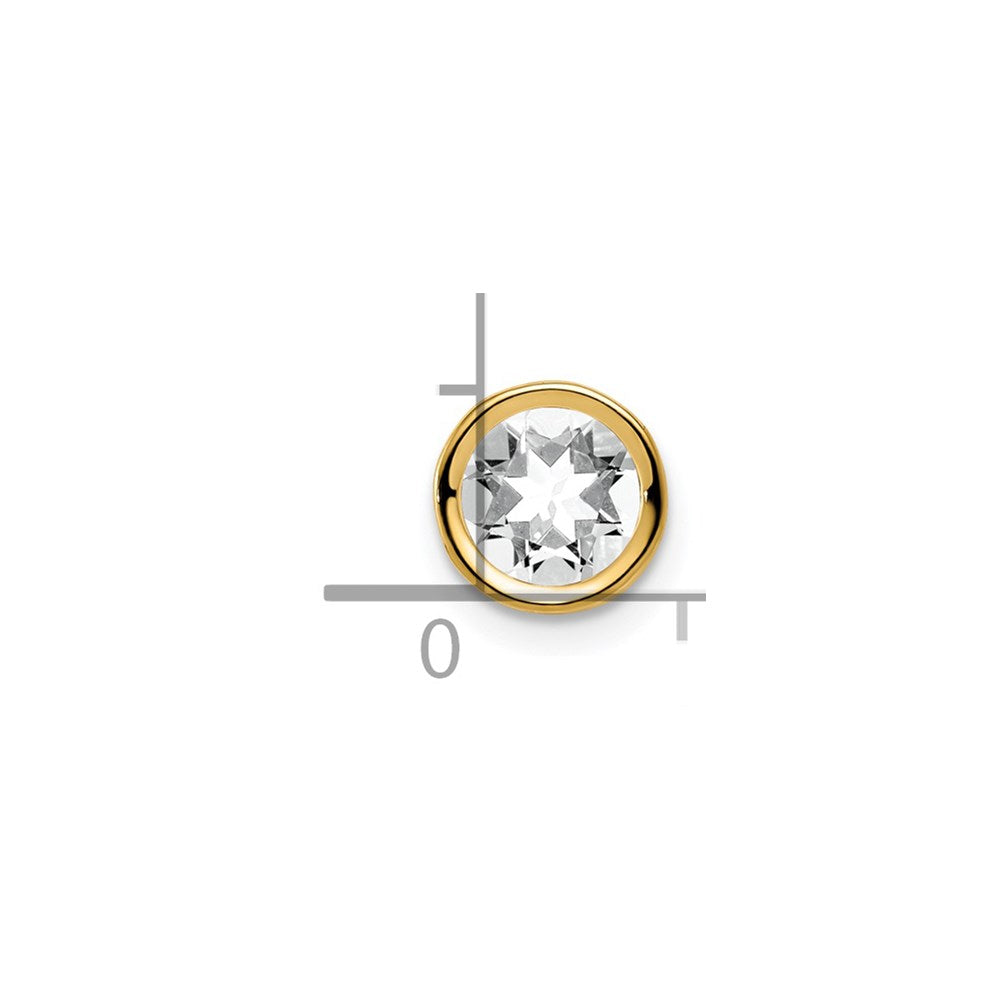 14k 6mm Round Cubic Zirconia Bezel Chain Slide