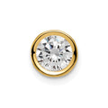 14k 6mm Round Cubic Zirconia Bezel Chain Slide