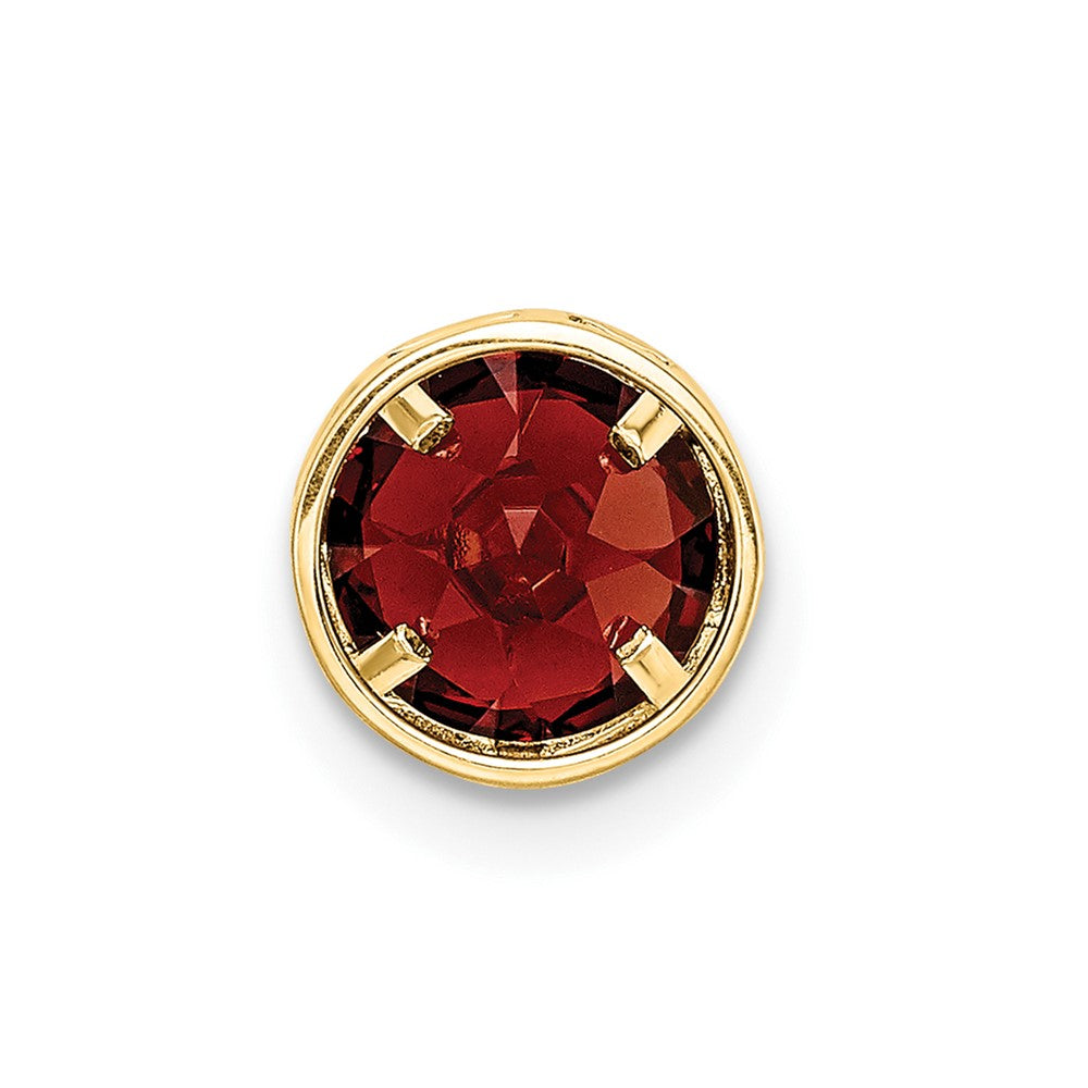 14k 6mm Round Garnet Bezel Chain Slide