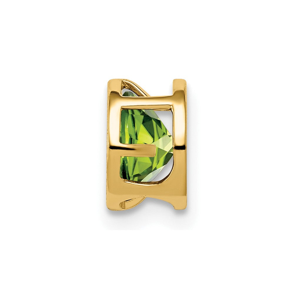 14k 6mm Round Peridot Bezel Chain Slide