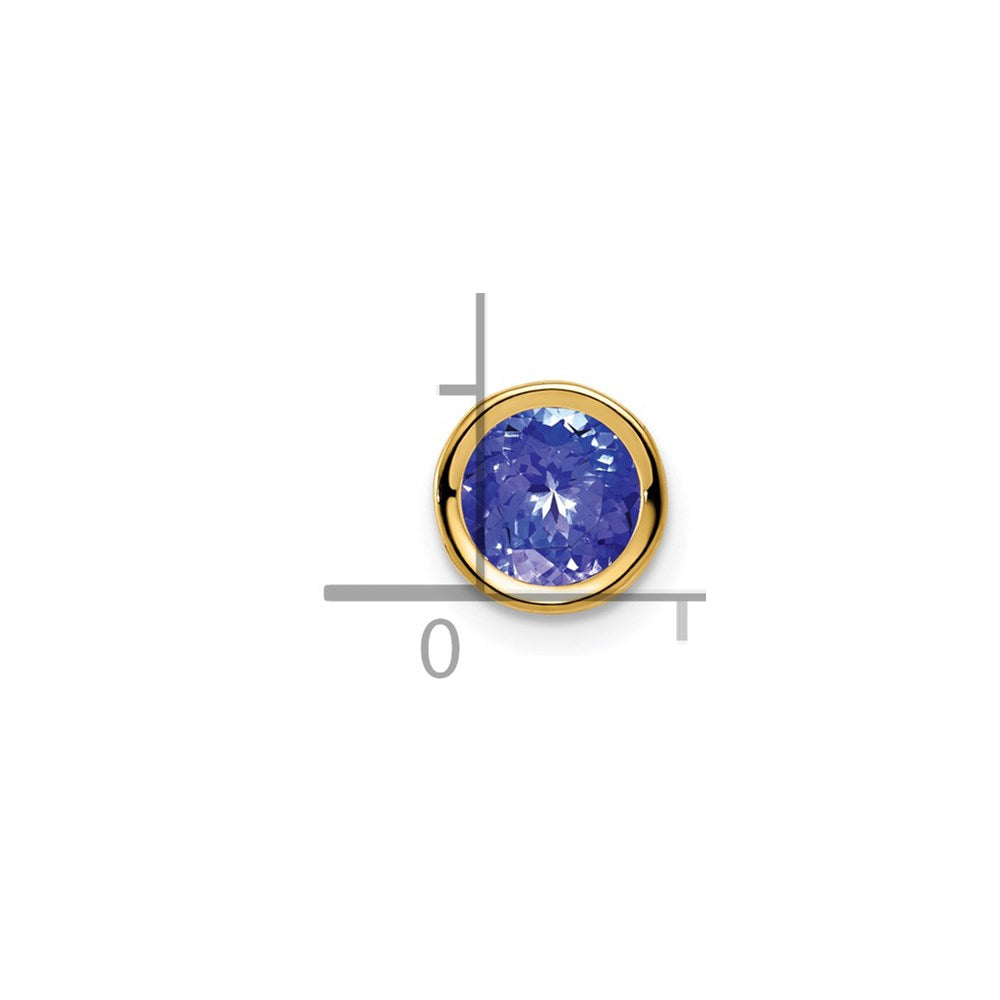 14k Bezel-set 6mm Tanzanite Chain Slide