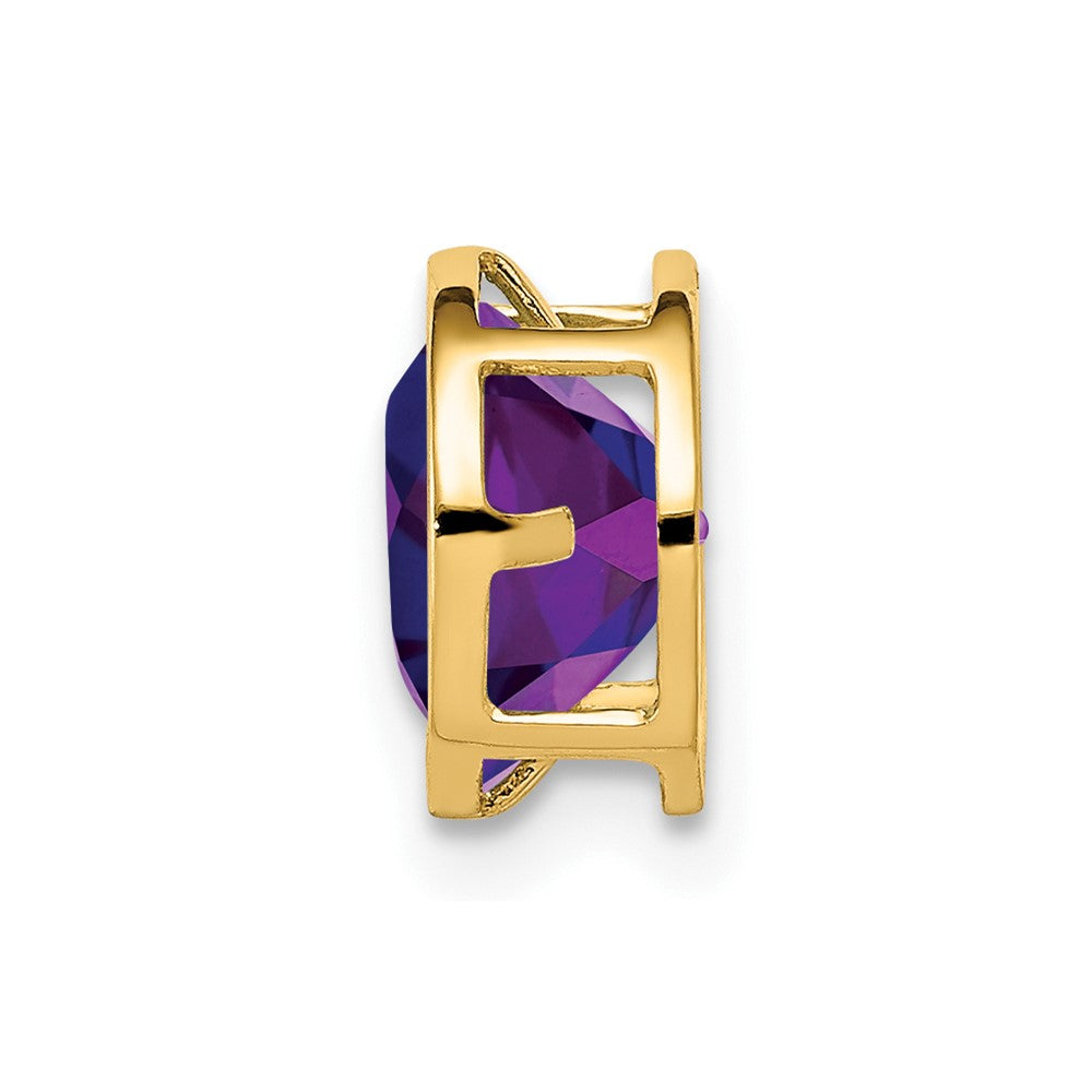 14k 7mm Round Amethyst Bezel Chain Slide