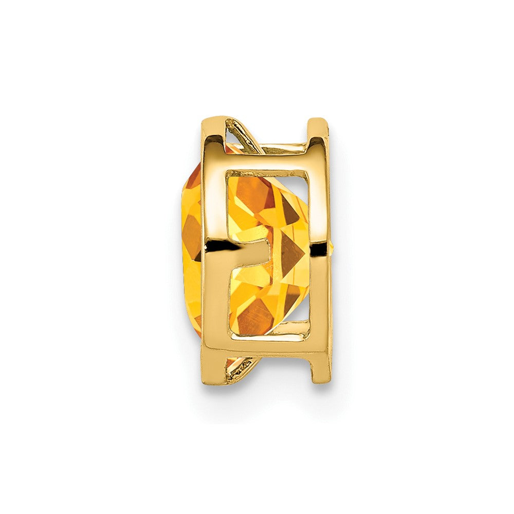 14k 7mm Round Citrine Bezel Chain Slide