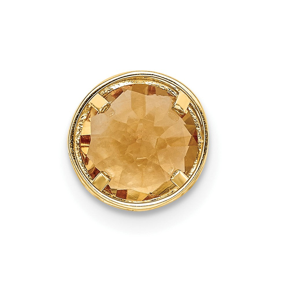 14k 7mm Round Citrine Bezel Chain Slide