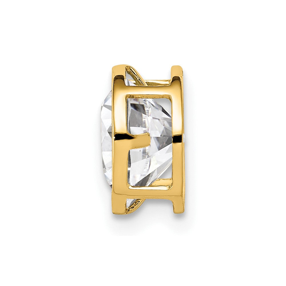 14k 7mm Round Cubic Zirconia Bezel Chain Slide