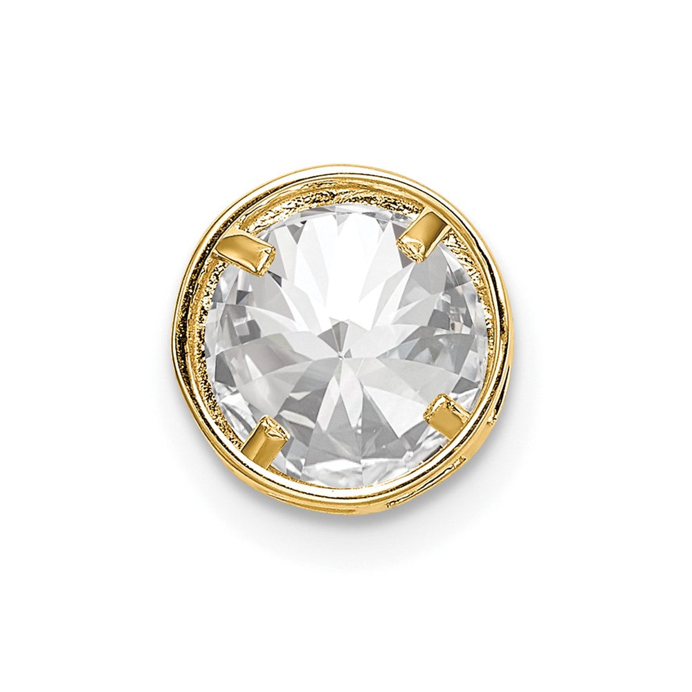 14k 7mm Round Cubic Zirconia Bezel Chain Slide