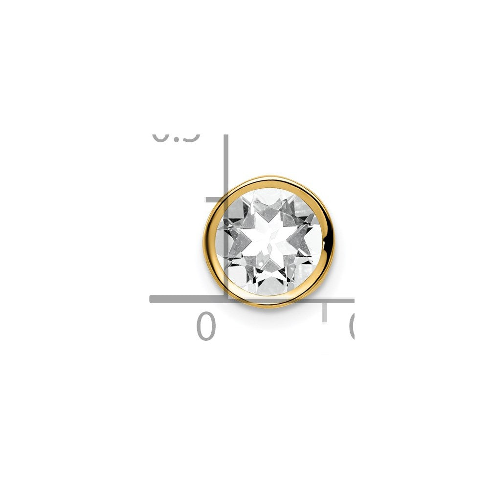 14k 7mm Round Cubic Zirconia Bezel Chain Slide