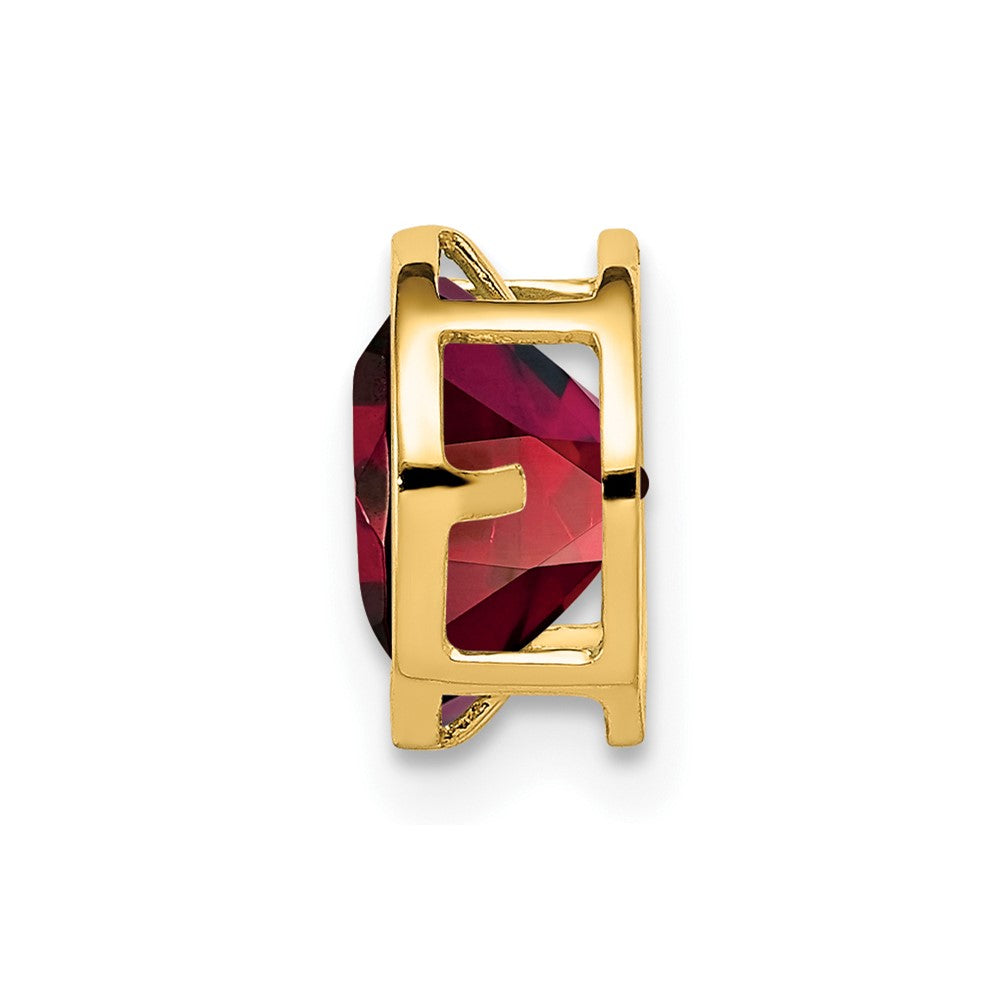 14k 7mm Round Garnet Bezel Chain Slide