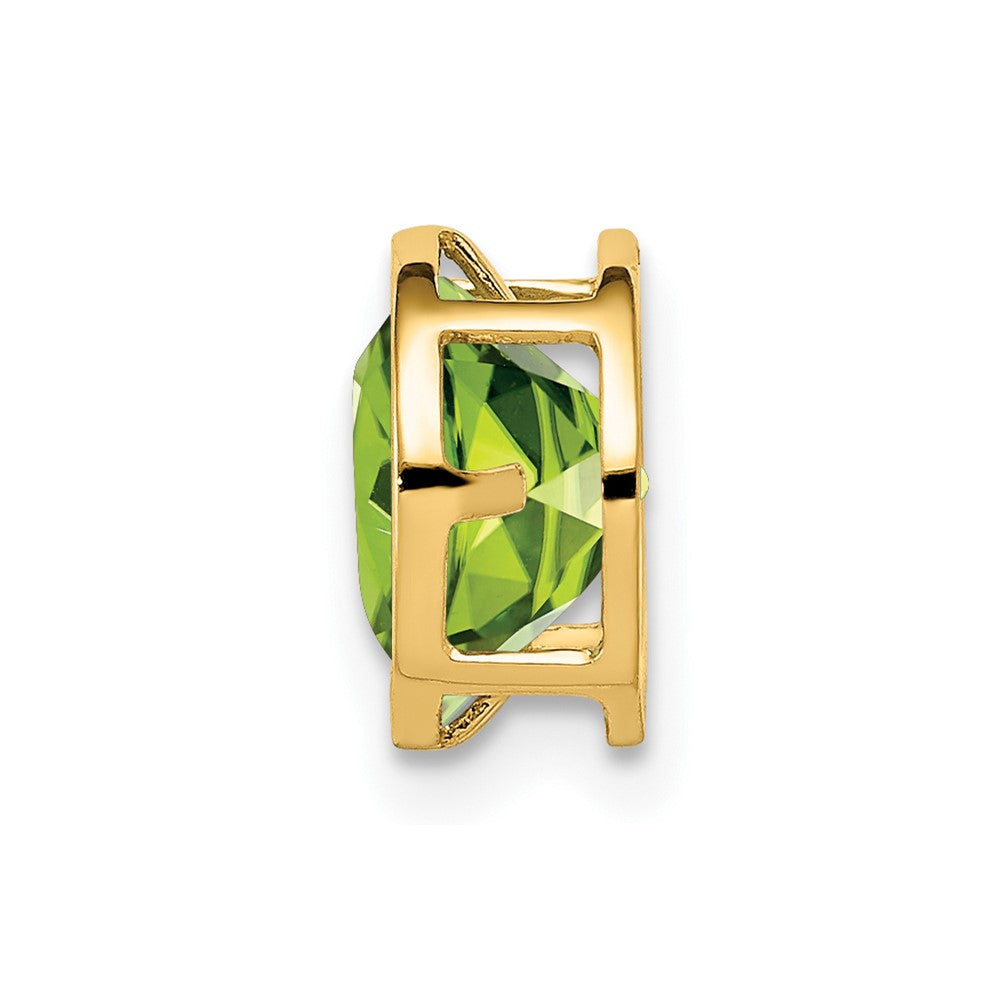 14k 7mm Round Peridot Bezel Chain Slide