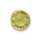 14k 7mm Round Peridot Bezel Chain Slide