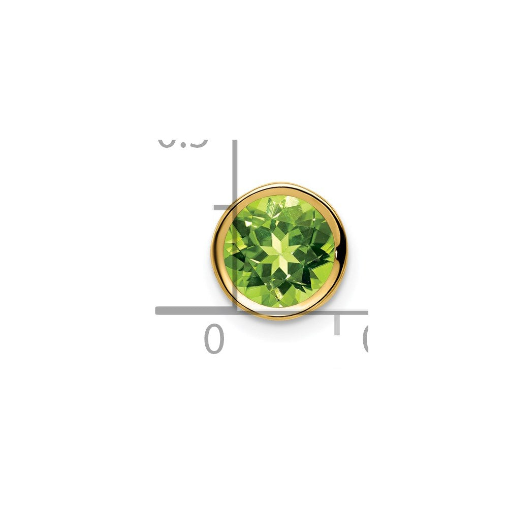 14k 7mm Round Peridot Bezel Chain Slide