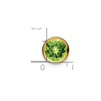 14k 7mm Round Peridot Bezel Chain Slide