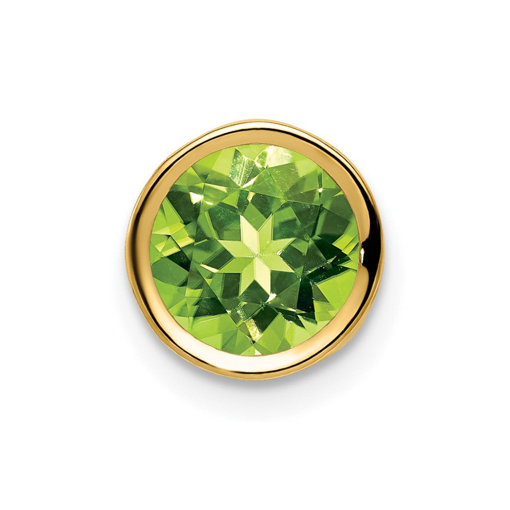 14k 7mm Round Peridot Bezel Chain Slide