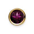 14k 7mm Round Rhodolite Garnet Bezel Chain Slide