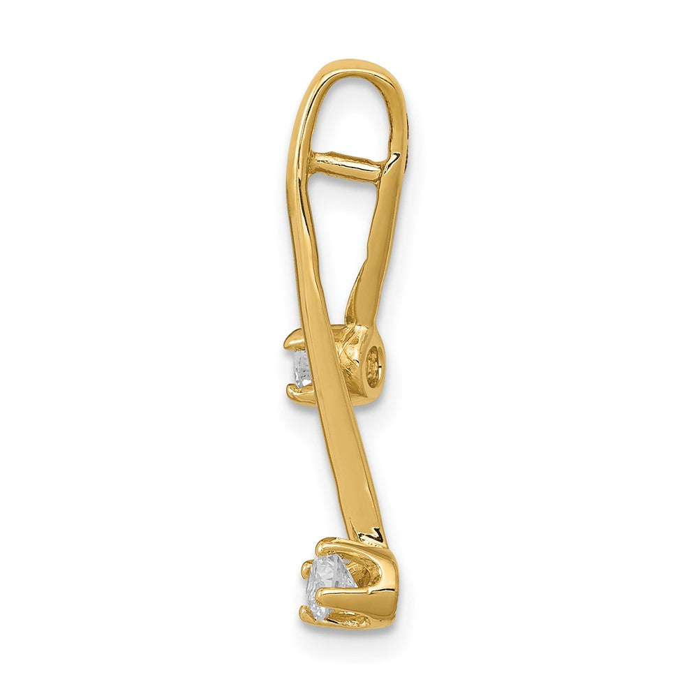 14k Complete 2-3.0mm Two-stone A Diamond Chain Slide