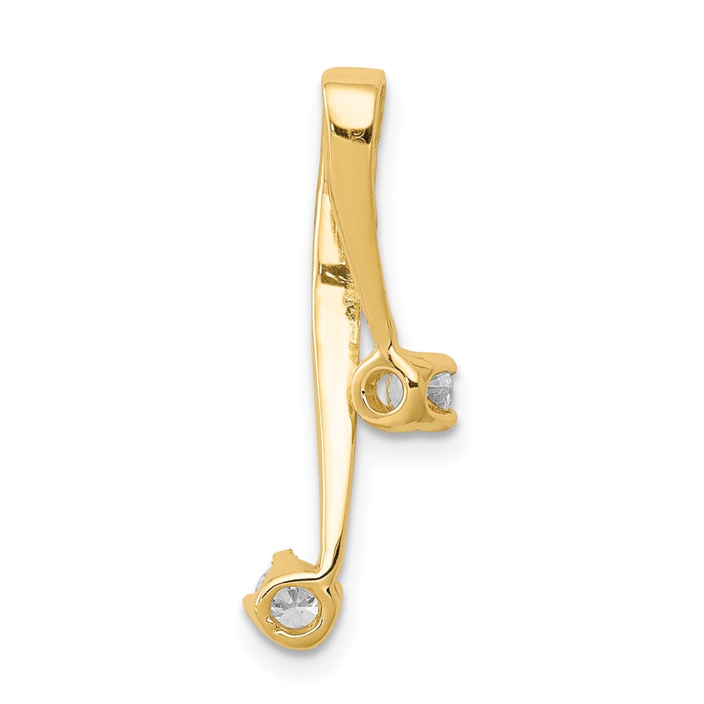14k Complete 2-3.0mm Two-stone A Diamond Chain Slide