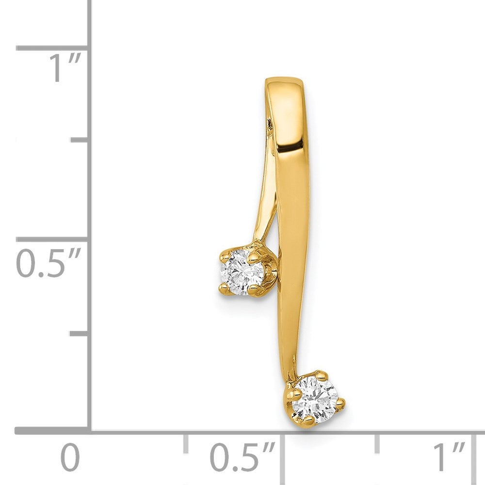 14k Complete 2-3.0mm Two-stone A Diamond Chain Slide