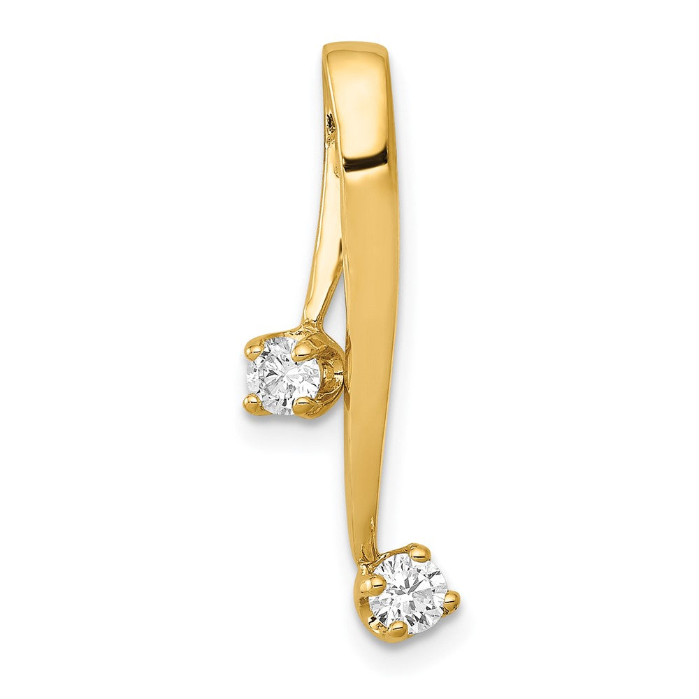 14k Complete 2-3.0mm Two-stone AAA Diamond Chain Slide