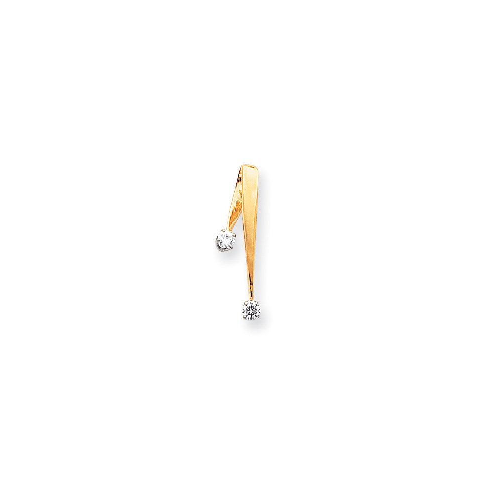 14k Polished Completed Fancy Moissanite Pendant