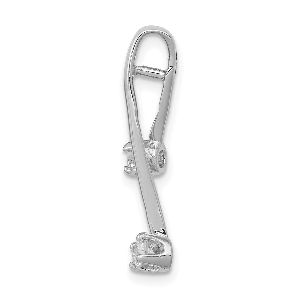 14k White Gold Complete 2-3.0mm Two-stone A Diamond Chain Slide