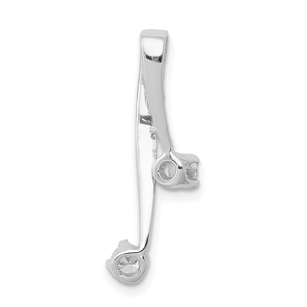 14k White Gold Complete 2-3.0mm Two-stone A Diamond Chain Slide
