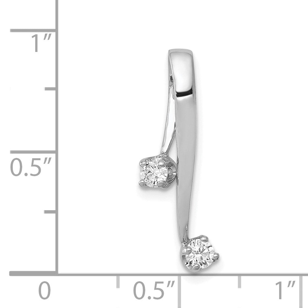 14k White Gold Complete 2-3.0mm Two-stone VS Diamond Chain Slide