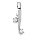14k White Gold Complete 2-3.0mm Two-stone VS Diamond Chain Slide