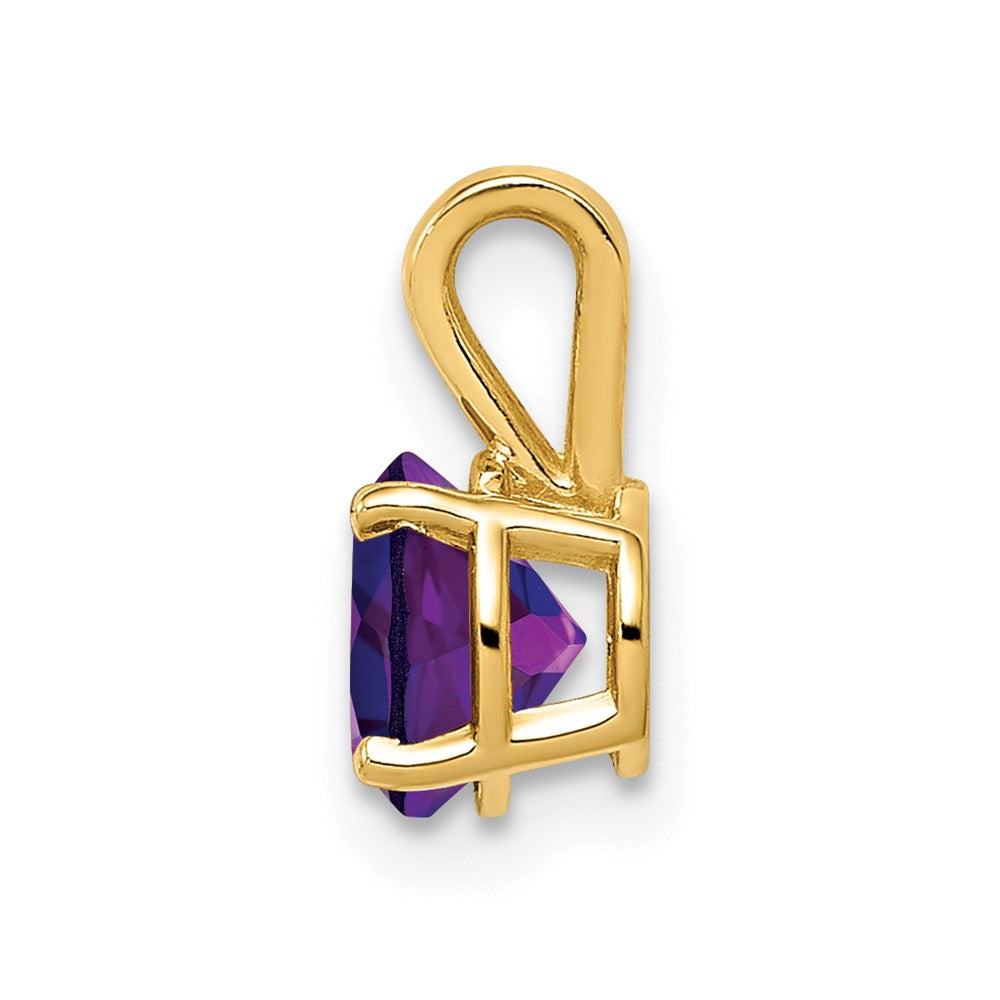 14k 6mm Round Amethyst Pendant