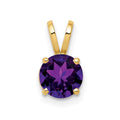 14k 6mm Round Amethyst Pendant