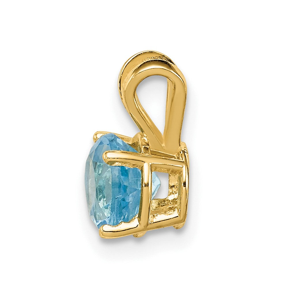 14k 6mm Round Blue Topaz Pendant