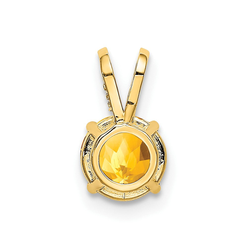 14k 6mm Round Citrine Pendant