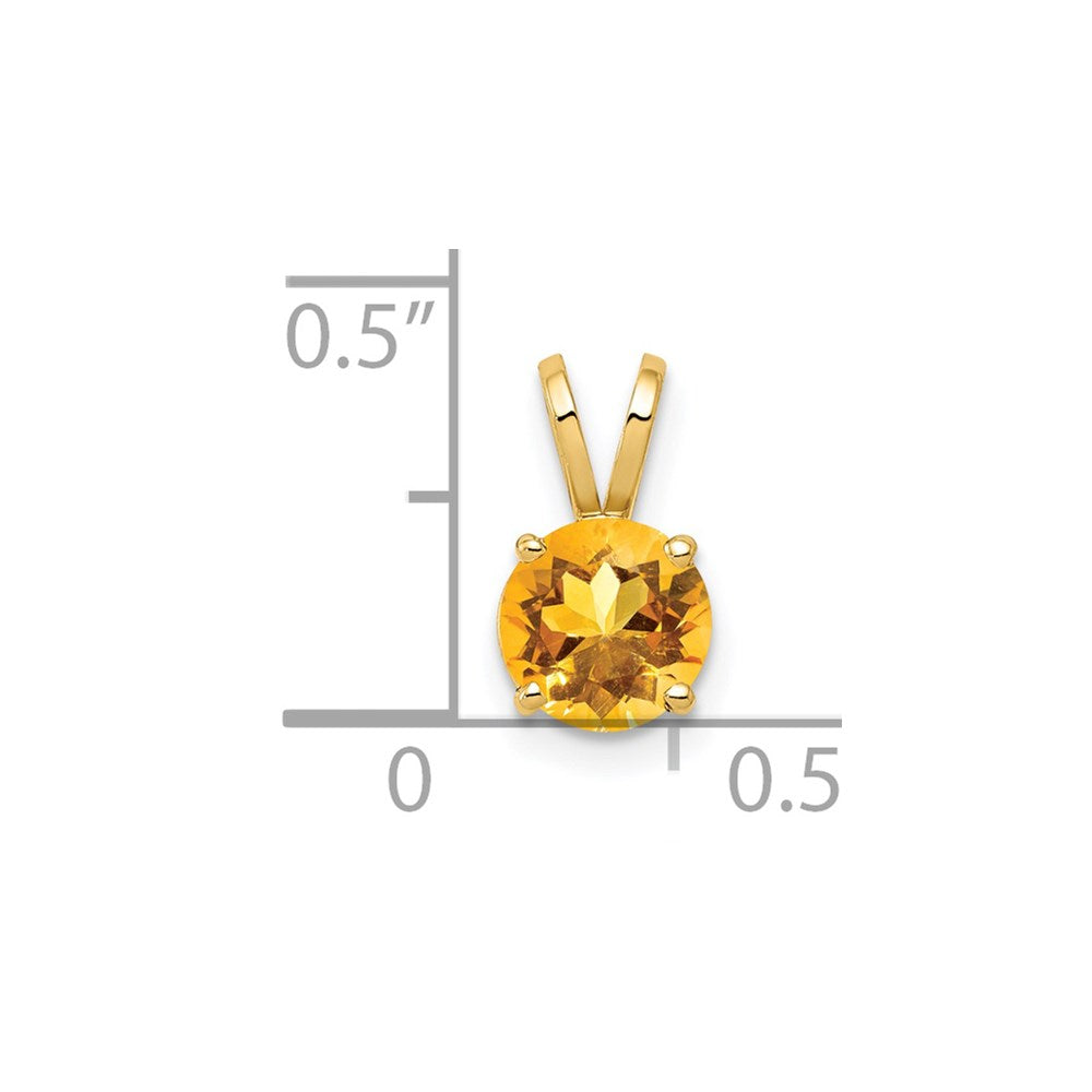 14k 6mm Round Citrine Pendant