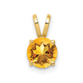 14k 6mm Round Citrine Pendant