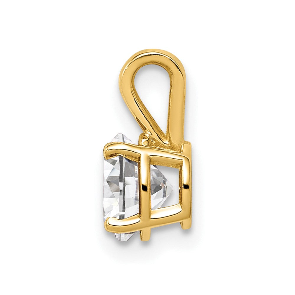 14k 6mm Round Cubic Zirconia Pendant