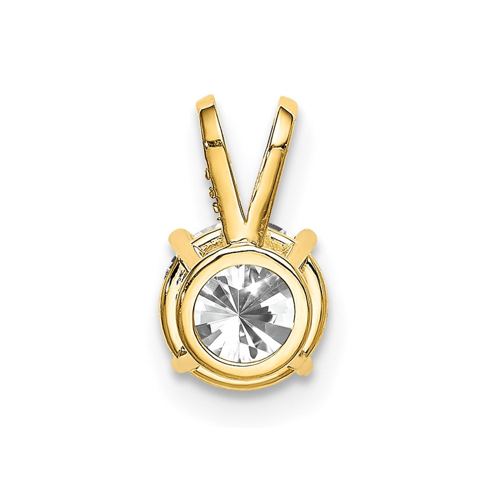 14k 6mm Round Cubic Zirconia Pendant