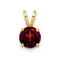 14k 6mm Round Garnet Pendant
