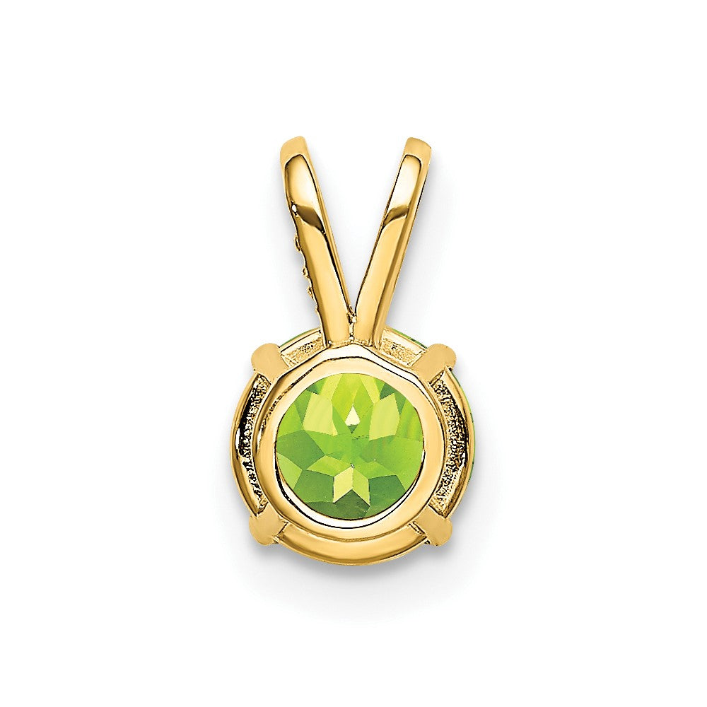 14k 6mm Round Peridot Pendant