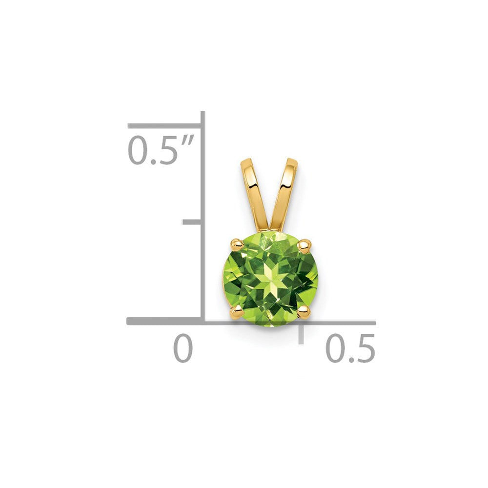 14k 6mm Round Peridot Pendant