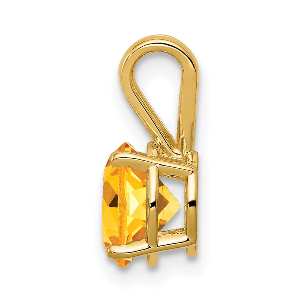 14k 7mm Round Citrine Pendant