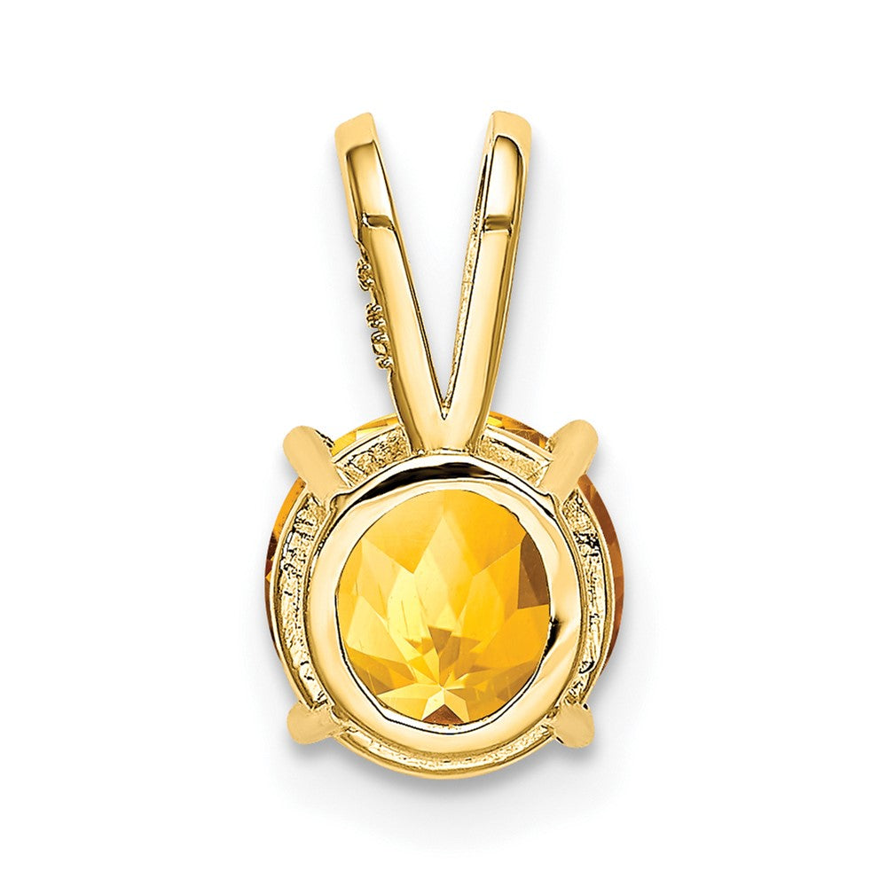 14k 7mm Round Citrine Pendant