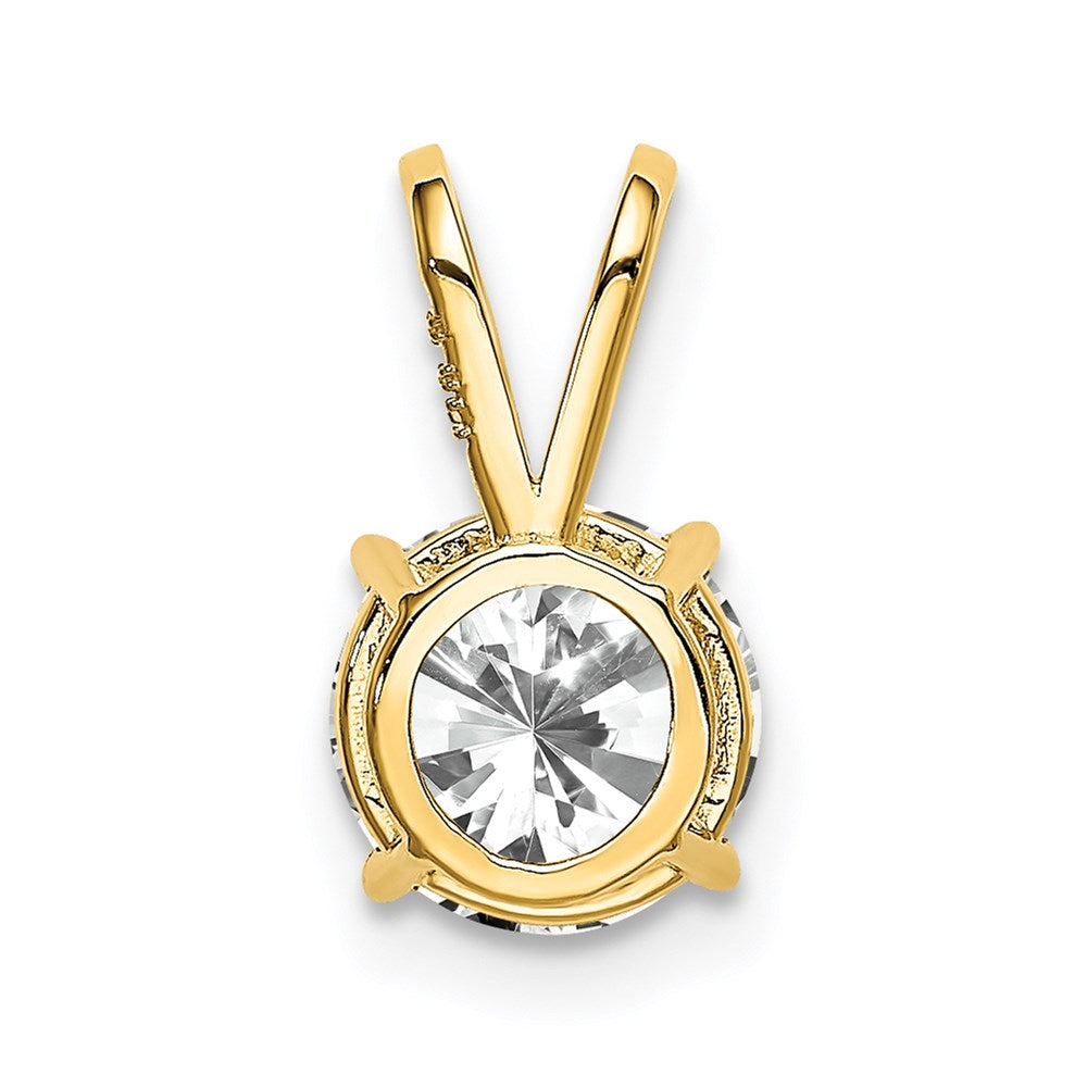 14k 7mm Round Cubic Zirconia Pendant