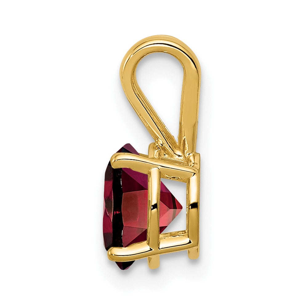 14k 7mm Round Garnet Pendant