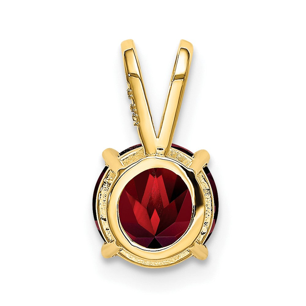 14k 7mm Round Garnet Pendant